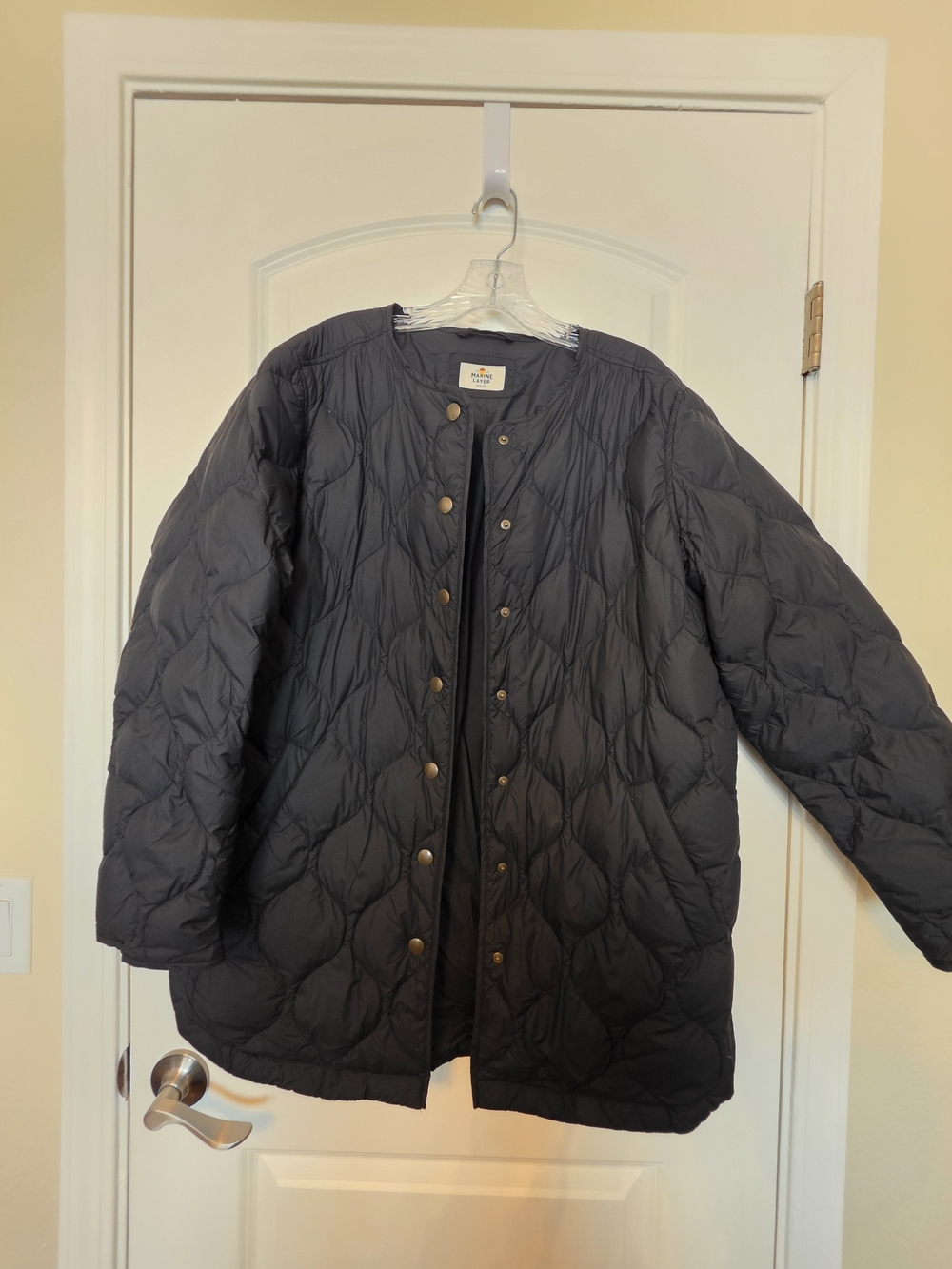 Marine Layer Black Quilted Puffer Coat